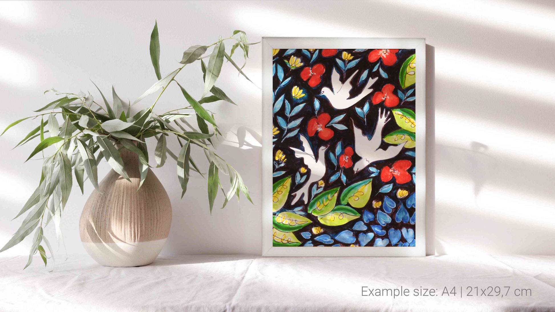 fine art print las 3 palomas A4